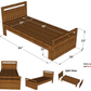 Ubyld PineAura Single Cot